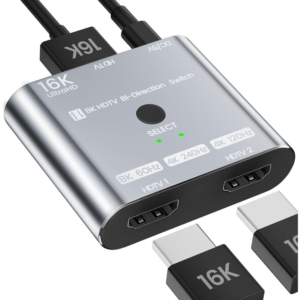 HDMI 2.1 Switch 8K@120Hz 4K@240Hz 2x1 Bi-Directional VRR HDR10+ Splitter PS5